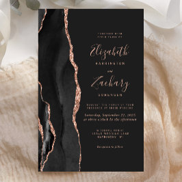Budget Black Rose Gold Agate Dark Wedding