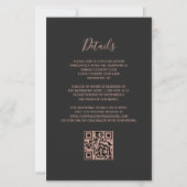 Budget Black Rose Gold Agate Dunkel QR Code Hochze (Rückseite)