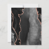 Budget Black Rose Gold Agate Hochzeit Einladung (Rückseite)