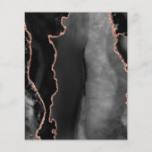 Budget Black Rose Gold Agate Save the Date (Rückseite)