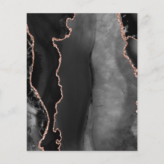 Budget Black Rose Gold Agate Save the Date (Rückseite)