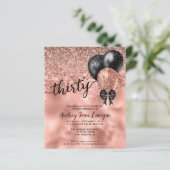 Budget Black Rose Gold Ballon Bow 30. Geburtstag (Stehend Vorderseite)
