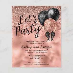 Budget Black Rose Gold Ballon Lasse Party Geburtst