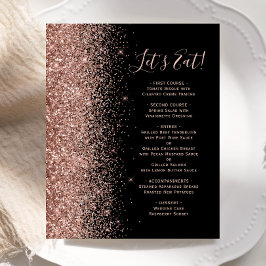 Budget Black Rose Gold Glitzer Hochzeitmenü