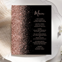 Budget Black Rose Gold Glitzer Hochzeitmenü