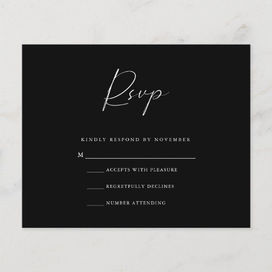 Budget Black RSVP Card Flyer (Vorne)