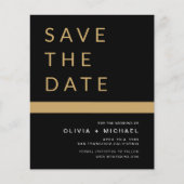Budget Black Save the Date Elegangold Flyer (Vorne)