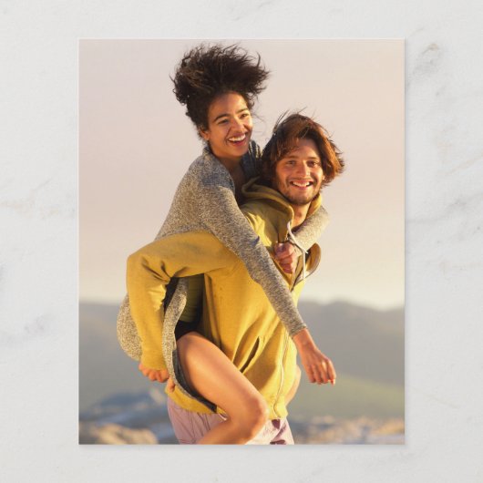 Budget Black Script 2 Fotos Einladung Hochzeit (Rückseite)