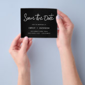 Budget Black Script Simple Elegant Save the Date Flyer (Gruppe)