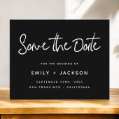 Budget Black Script Simple Elegant Save the Date Flyer