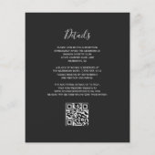 Budget Black Silver Agate Dark QR Code Hochzeit (Rückseite)
