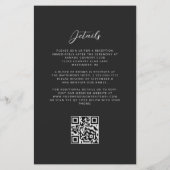 Budget Black Silver Agate Dark QR Code Hochzeit (Rückseite)