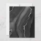 Budget Black Silver Agate Dark Wedding Einladung (Rückseite)