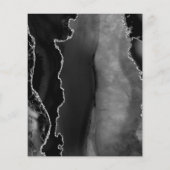 Budget Black Silver Agate Dark Wedding Menü (Rückseite)