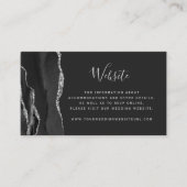 Budget Black Silver Agate Dark Wedding QR Code Begleitkarte (Vorderseite)