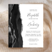 Budget Black Silver Agate Geode Einladung Hochzeit