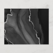 Budget Black Silver Agate Save the Date Card (Rückseite)