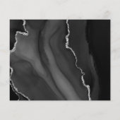 Budget Black Silver Agate Save the Date Card (Rückseite)