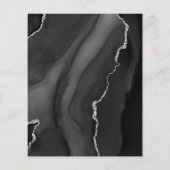 Budget Black Silver Agate Slate Wedding Einladung (Rückseite)