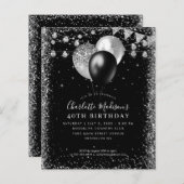 Budget Black Silver Glitzer Balloon Beleuchtung Ge (Vorne/Hinten)