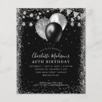 Budget Black Silver Glitzer Balloon Beleuchtung Ge