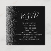 Budget Black Silver Glitzer Hochzeit QR Code UAWG Begleitkarte (Vorderseite)