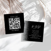 Budget Black Silver Glitzer Hochzeit QR Code UAWG Begleitkarte