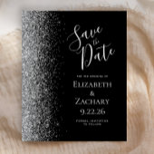 Budget Black Silver Glitzern Edge Save the Date