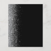 Budget Black Silver Glitzern Edge Save the Date (Rückseite)