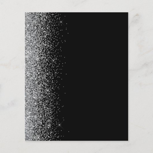 Budget Black Silver Glitzern Edge Save the Date (Rückseite)