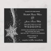 Budget Black Silver Snowflakes Hochzeitseinladunge (Vorderseite)