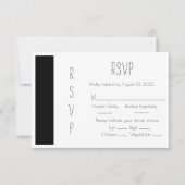 Budget Black Simple Wedding RSVP Card (Vorderseite)