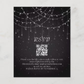 Budget Black String Lights QR Code Wedite Einladun (Rückseite)
