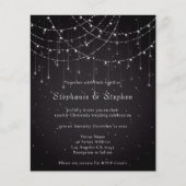 Budget Black String Lights QR Code Wedite Einladun (Vorderseite)