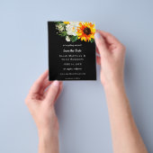 Budget Black Sunflower & Whi Floral Save the Date Flyer (Gruppe)