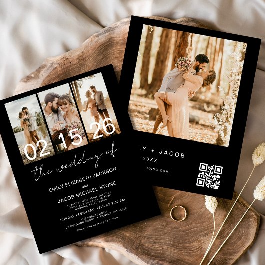 Budget Black The Wedding of Foto QR Code
