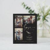 Budget Black Trendy Branches Wedding 3 Fotos (Stehend Vorderseite)