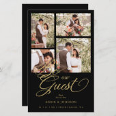 Budget Black Trendy Collage 4 Photos Luxury Script (Vorne/Hinten)