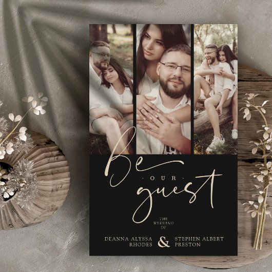 Budget Black Trendy Collage Wedding 3 Fotos