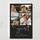 Budget Black Trendy Collage Wedding 4 Fotos (Vorderseite)