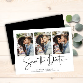 Budget Black Typografy Wedding Save the Date