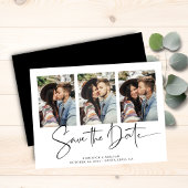 Budget Black Typografy Wedding Save the Date