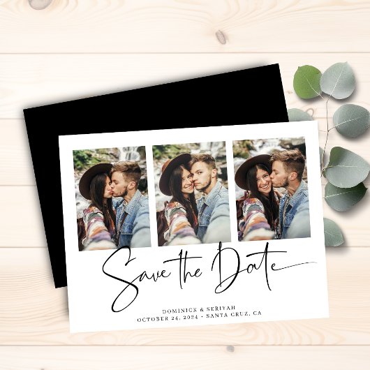 Budget Black Typografy Wedding Save the Date