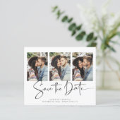 Budget Black Typografy Wedding Save the Date (Stehend Vorderseite)