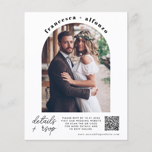 Budget Black UAWG QR Code Retro Foto Hochzeit (Rückseite)