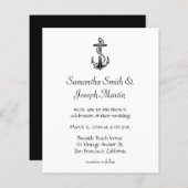 Budget Black Vintag Anchor Wedding Einladung (Vorne/Hinten)