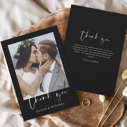 Budget Black Wedding Dankeschön Karte