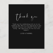 Budget Black Wedding Dankeschön Karte (Rückseite)
