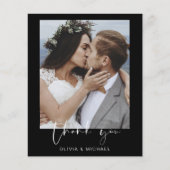 Budget Black Wedding Dankeschön Karte (Vorderseite)