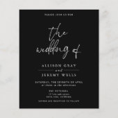 Budget Black Wedding Einladung Flyer (Vorne)